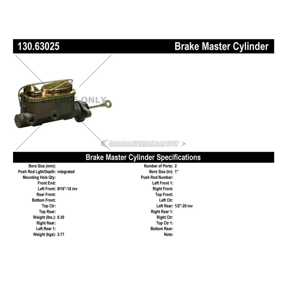 1982 Jeep CJ Models Brake Master Cylinder