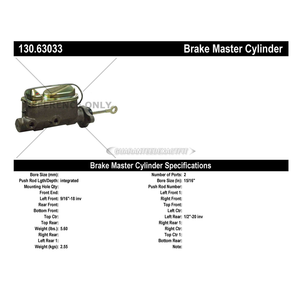 1983 Jeep CJ Models Brake Master Cylinder