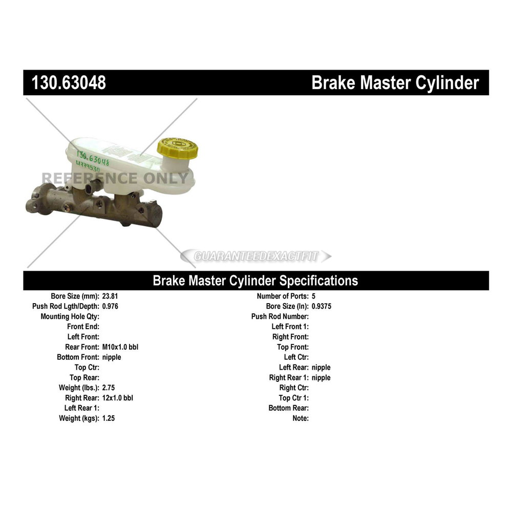 2000 Chrysler LHS Brake Master Cylinder