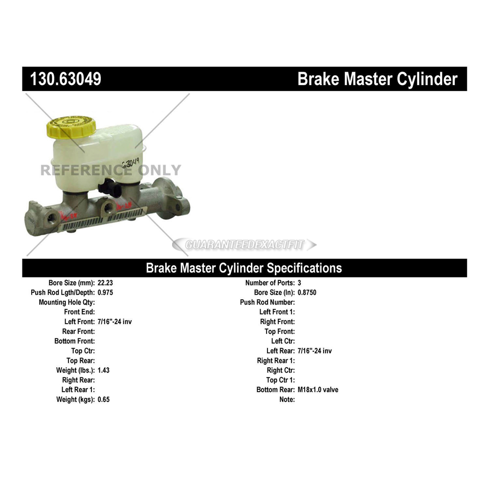 2000 Chrysler Sebring Brake Master Cylinder