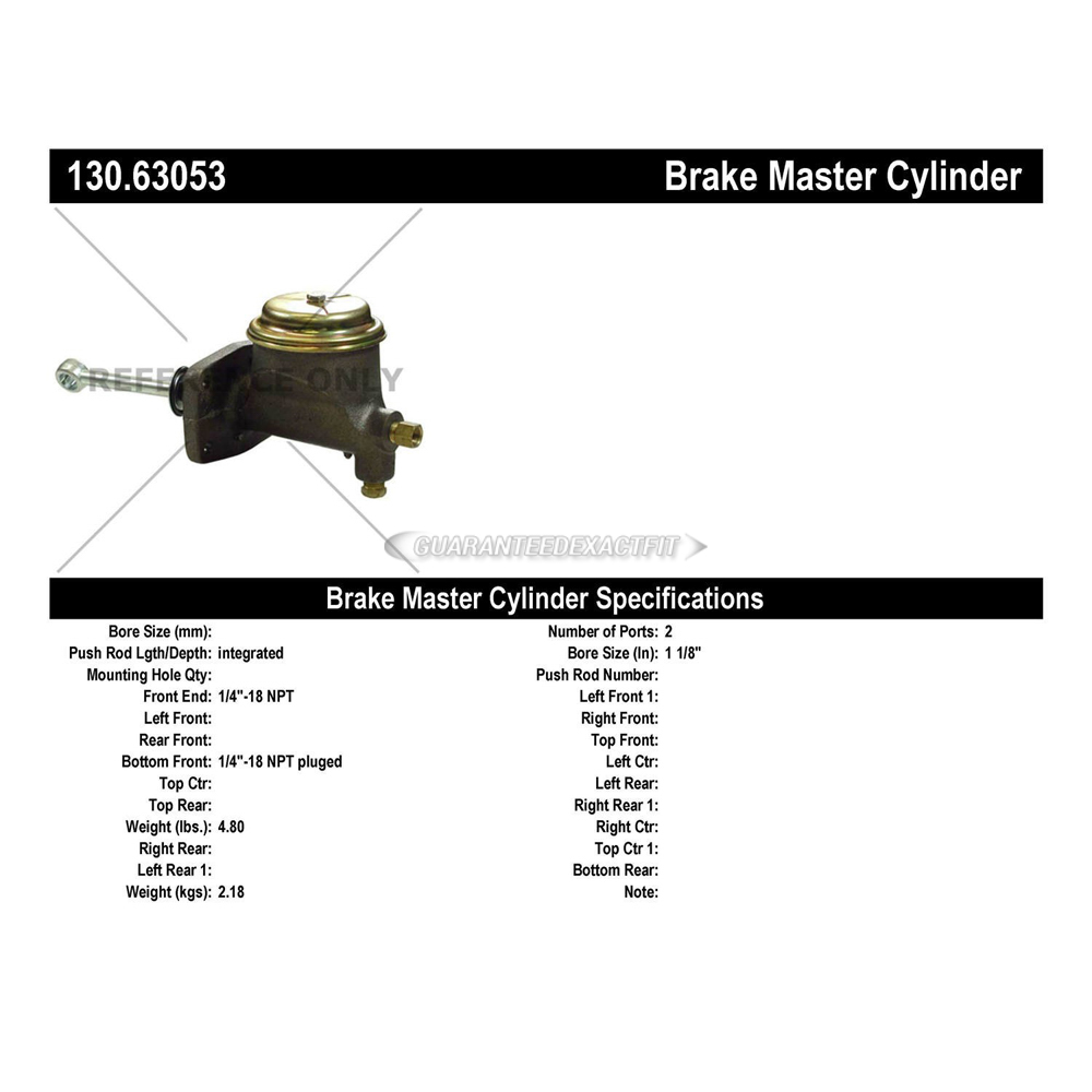 1961 Dodge Phoenix Brake Master Cylinder