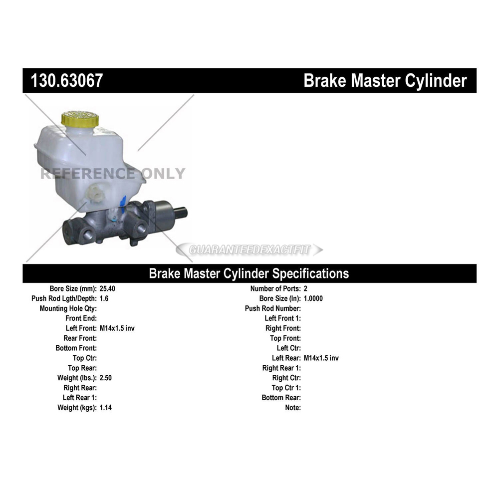 2007 Dodge Charger Brake Master Cylinder