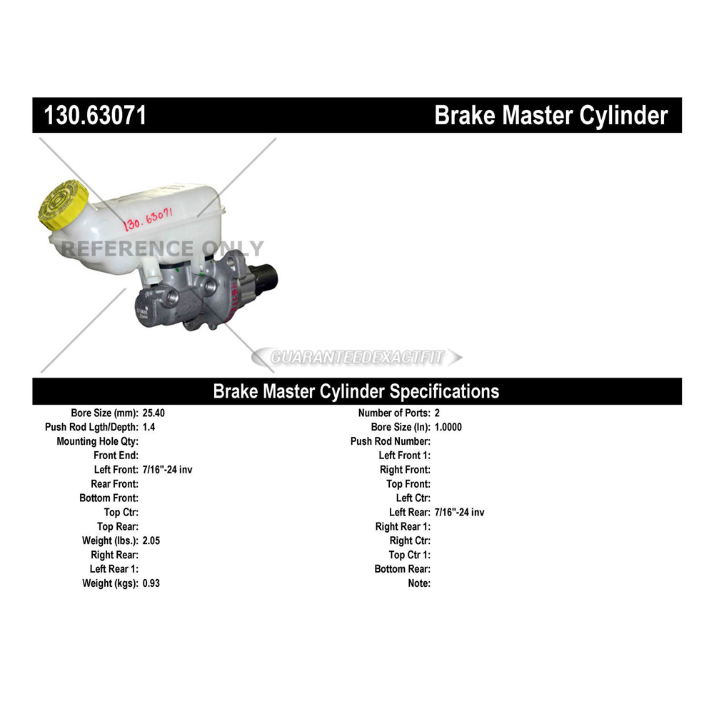 2007 Chrysler Pacifica Brake Master Cylinder