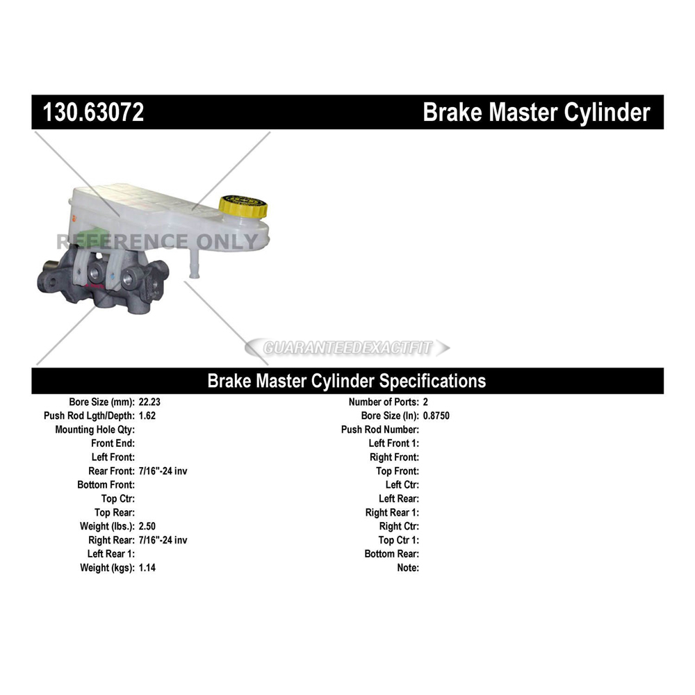 2012 Dodge Avenger Brake Master Cylinder