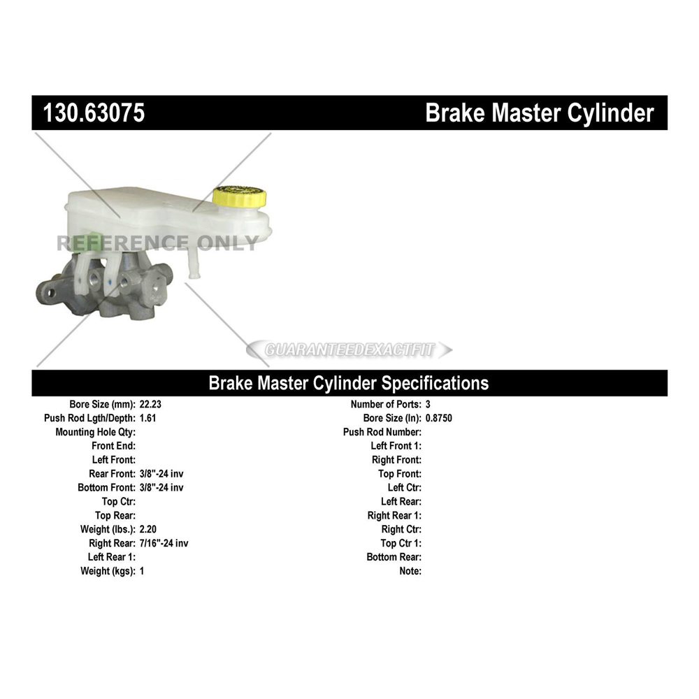 2009 Dodge Avenger Brake Master Cylinder