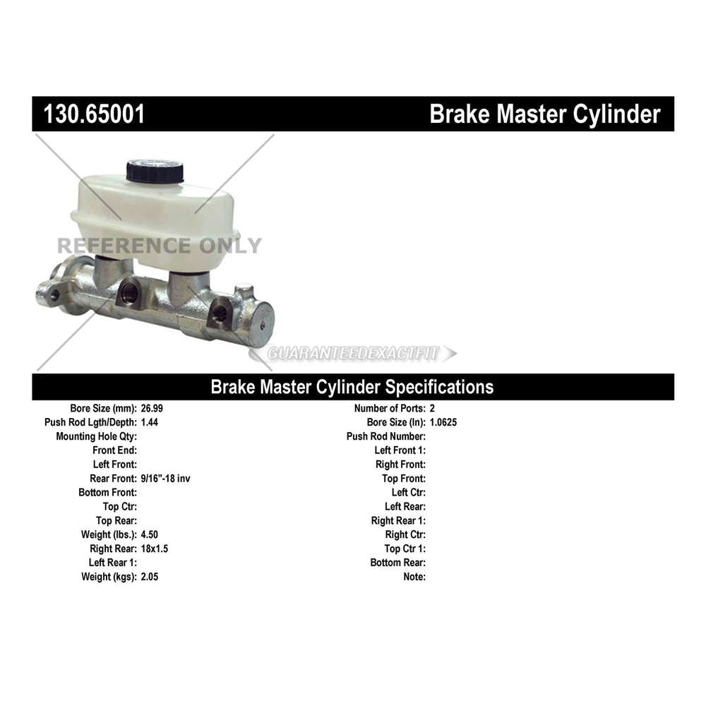 1987 Ford Bronco Brake Master Cylinder