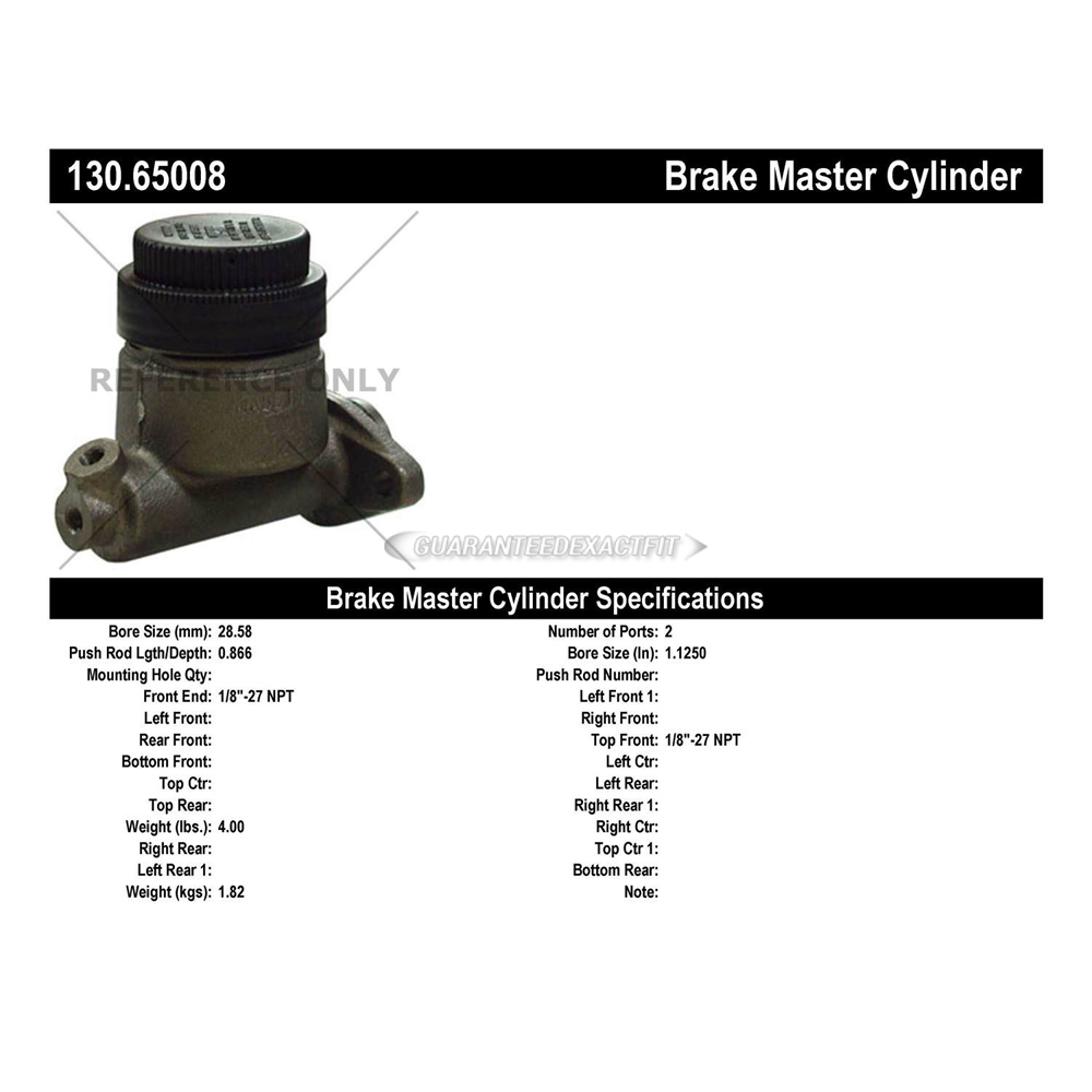 1966 Ford F Series Trucks Brake Master Cylinder