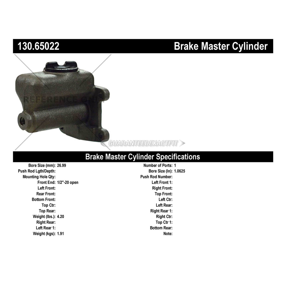 1959 Ford F Series Trucks Brake Master Cylinder