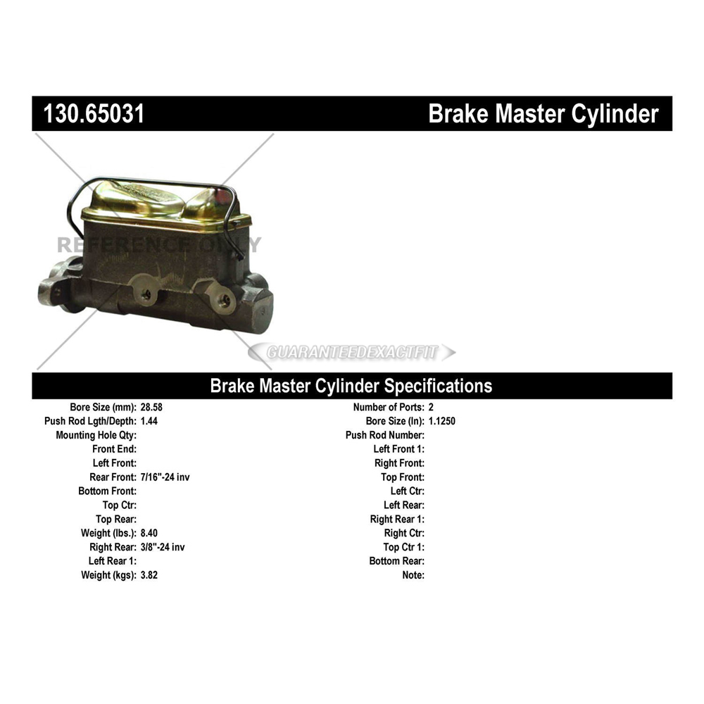 1984 Ford E Series Van Brake Master Cylinder