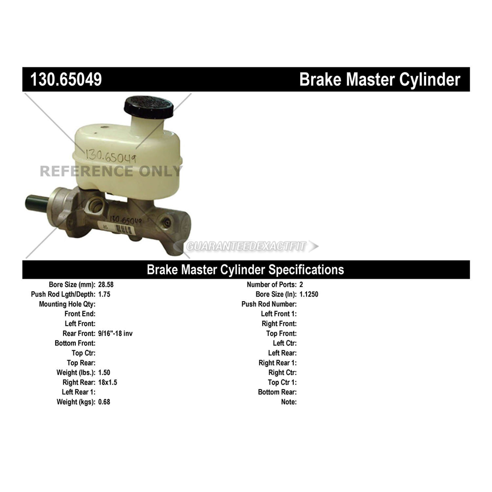 2000 Ford E Series Van Brake Master Cylinder