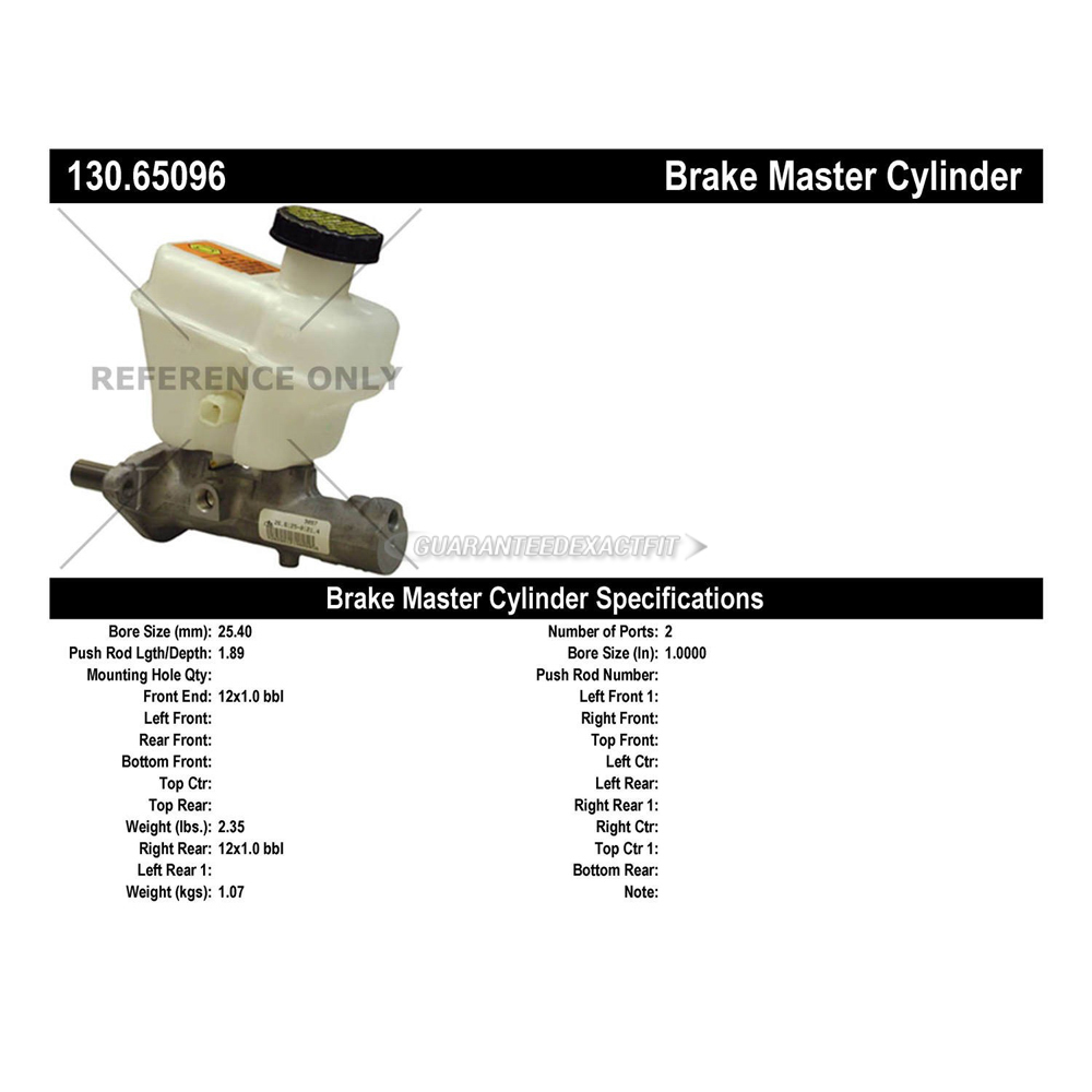 2007 Mercury Mariner Brake Master Cylinder