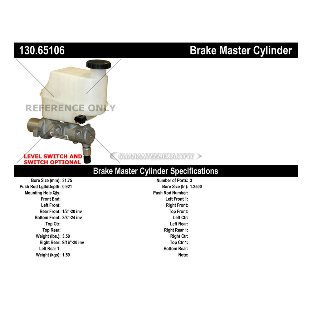 2006 Ford E Series Van Brake Master Cylinder