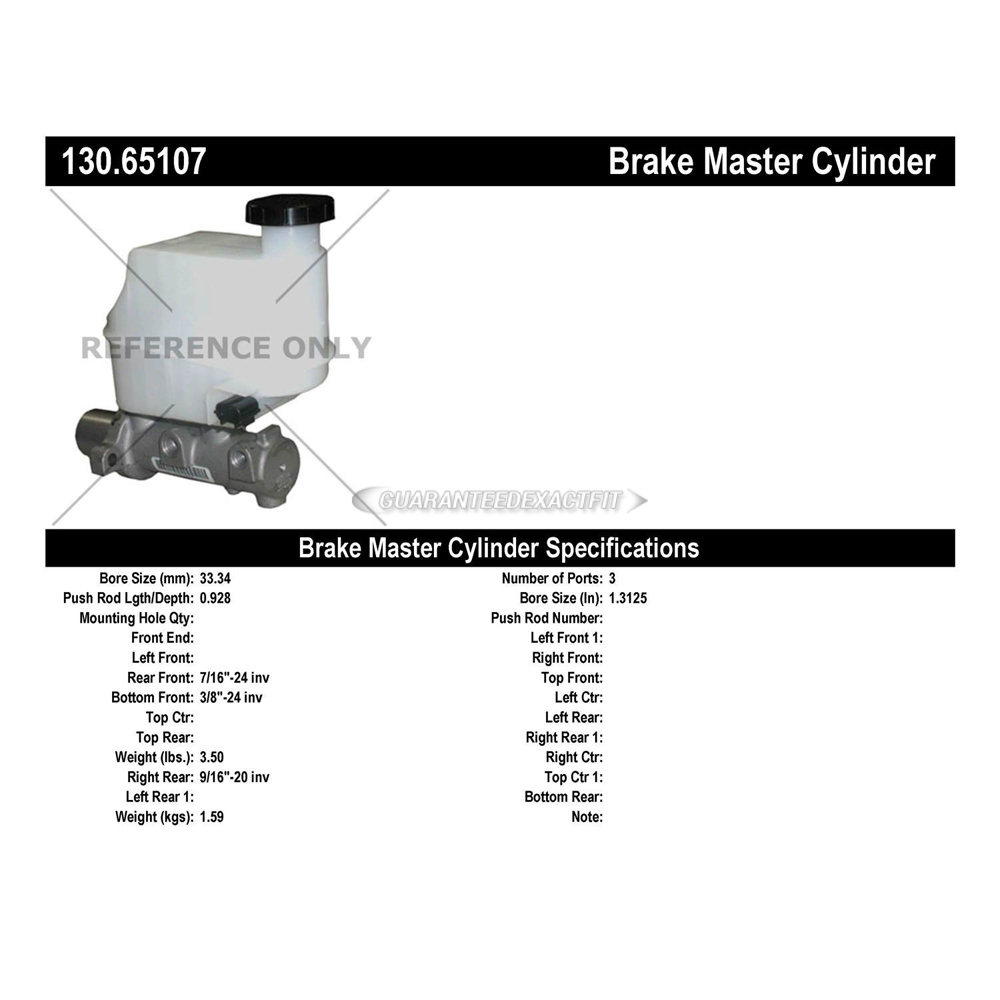 2007 Ford E Series Van Brake Master Cylinder