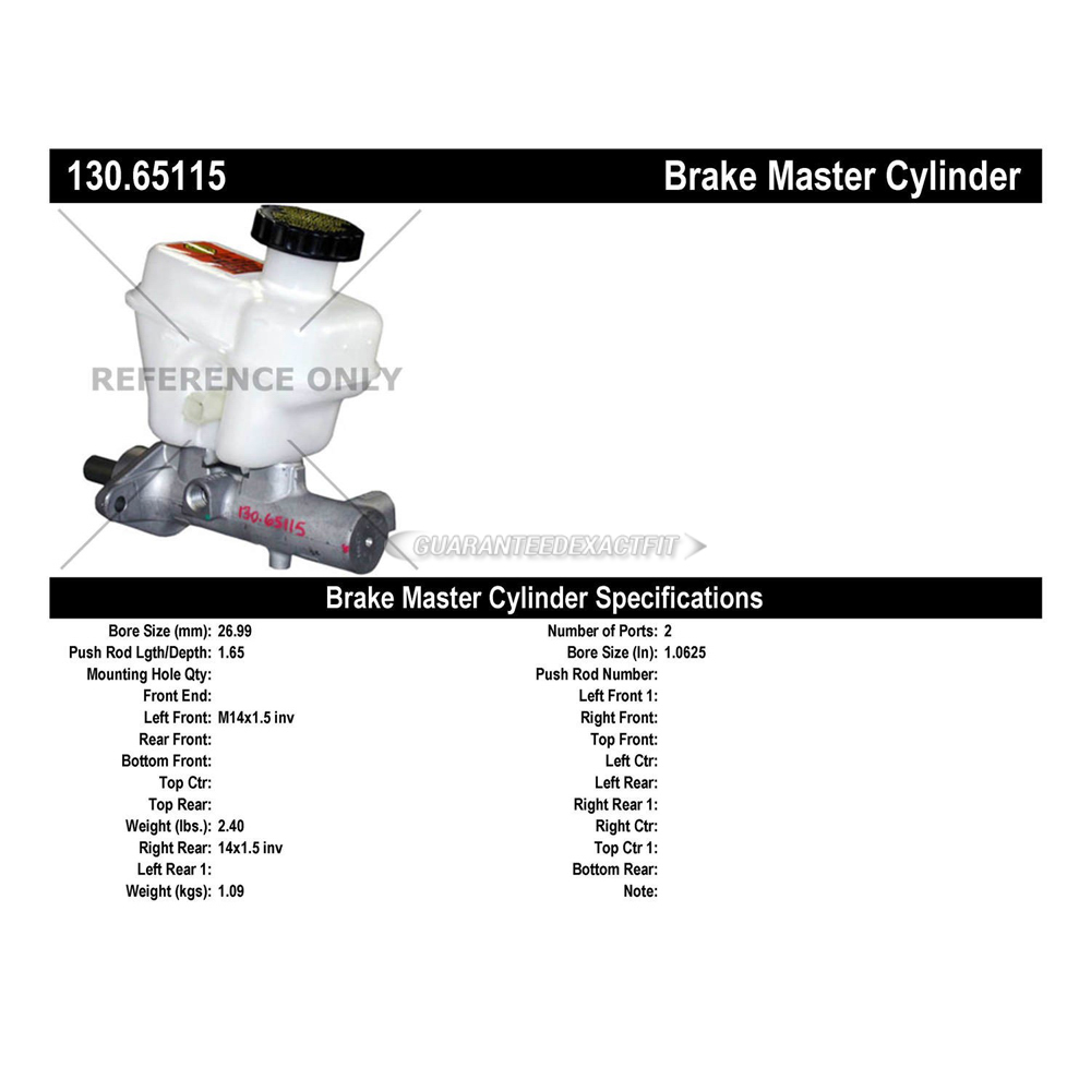 2008 Mercury Mariner Brake Master Cylinder