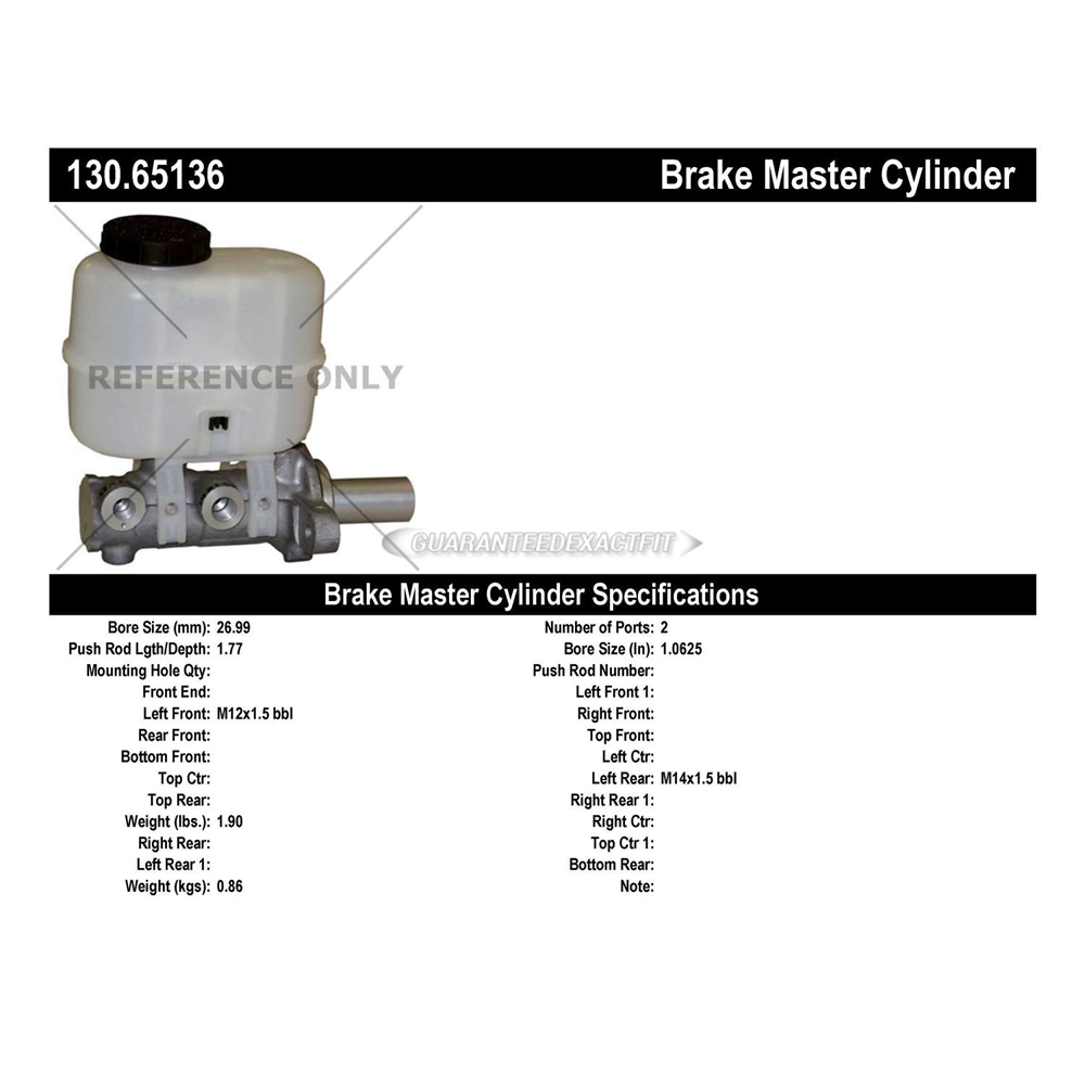 2011 Ford Ranger Brake Master Cylinder