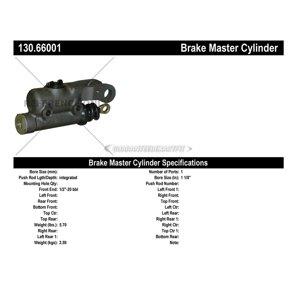 1960 Chevrolet P30 Series Brake Master Cylinder