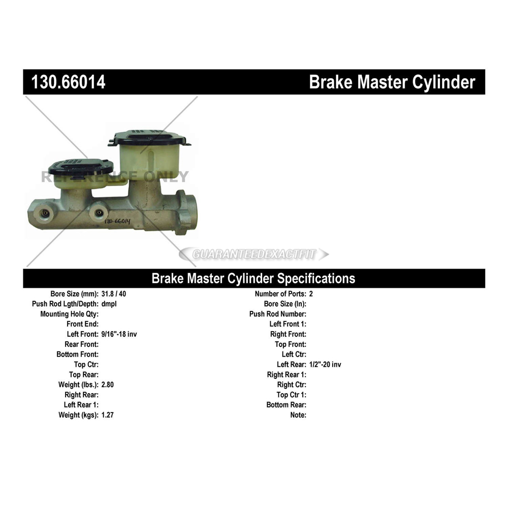 1992 Gmc G3500 Brake Master Cylinder
