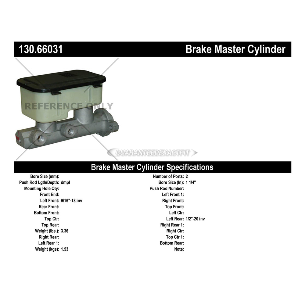 2000 Gmc Savana 2500 Brake Master Cylinder