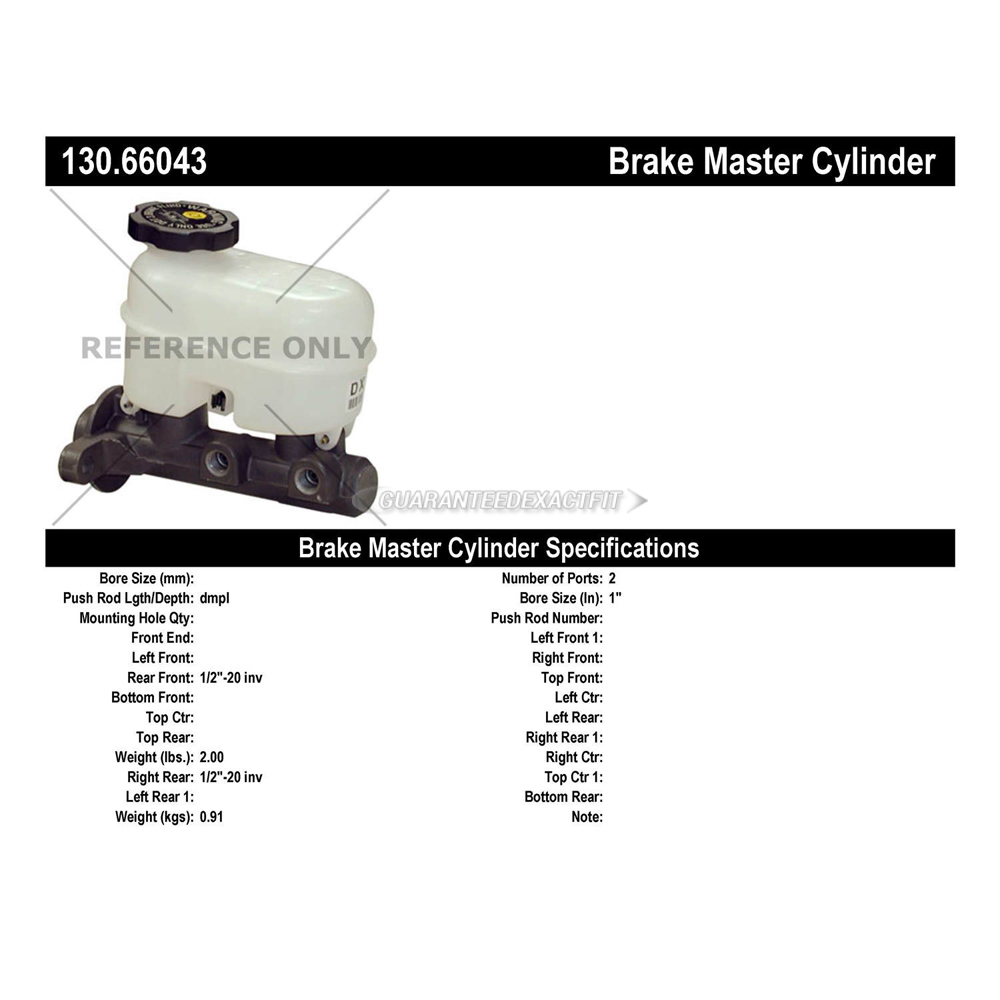 2000 Oldsmobile Bravada Brake Master Cylinder