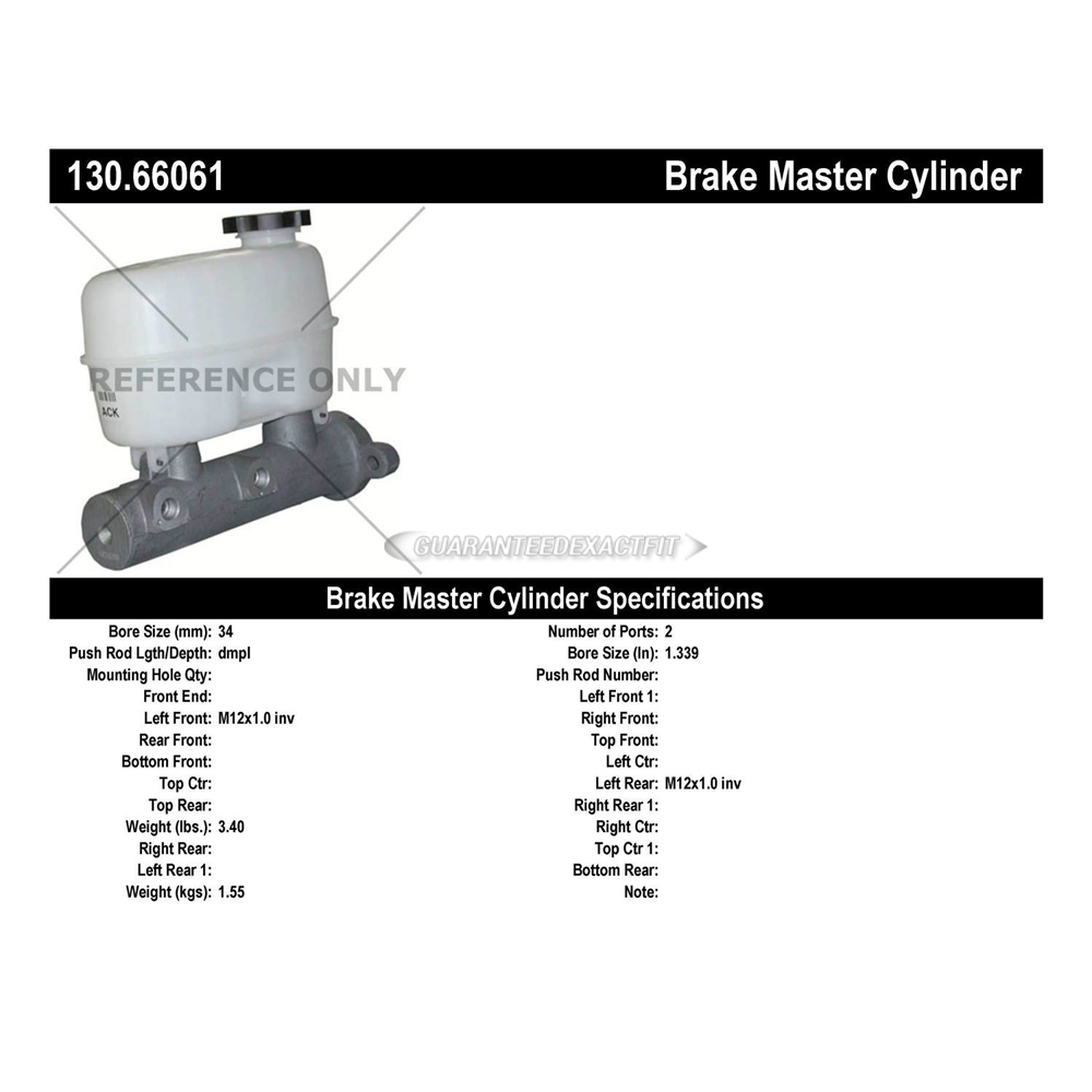 2008 Chevrolet Express Van Brake Master Cylinder