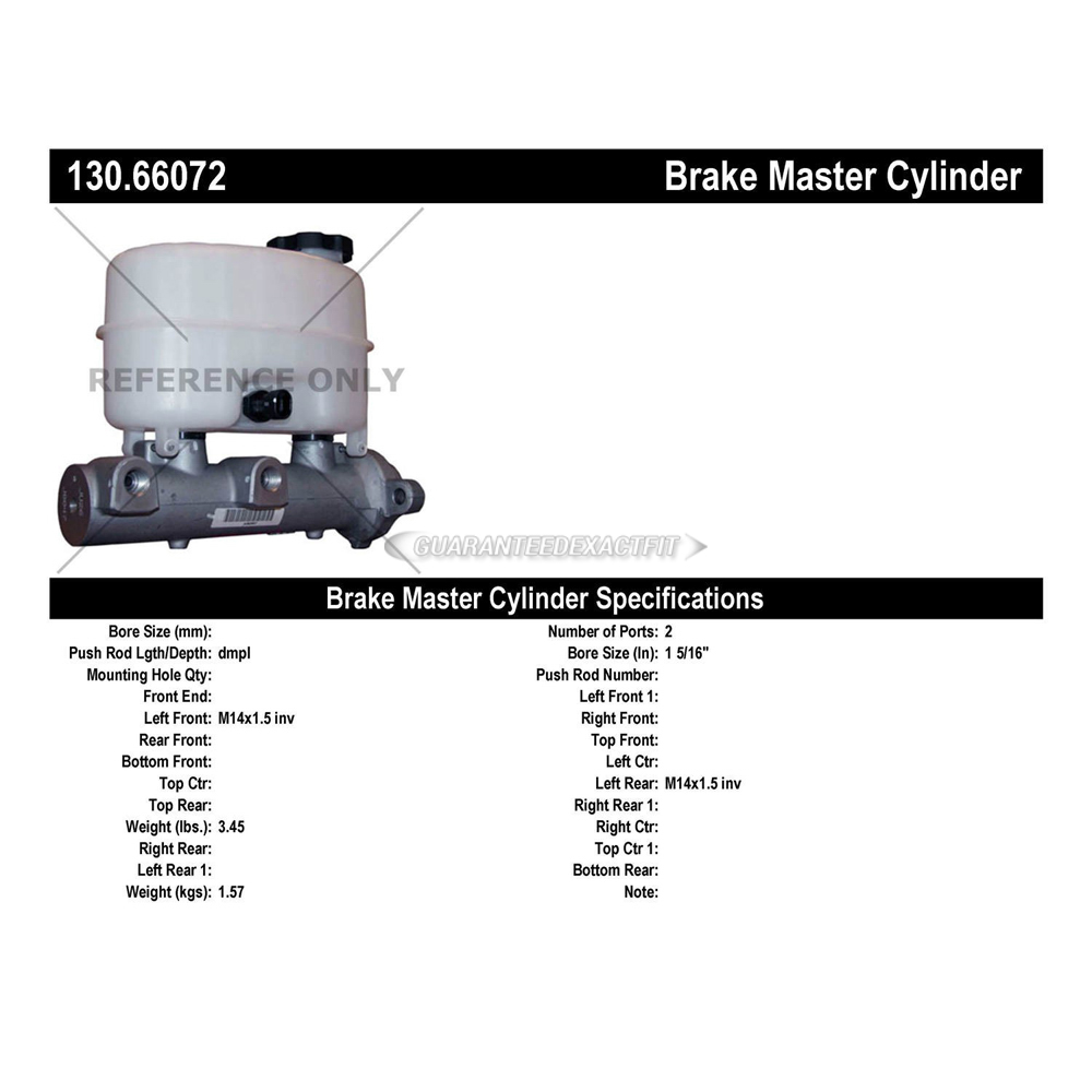 2012 Chevrolet Express Van Brake Master Cylinder