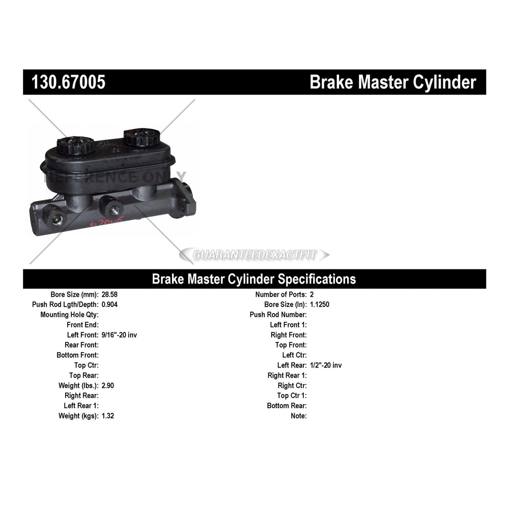 1994 Dodge B150 Brake Master Cylinder