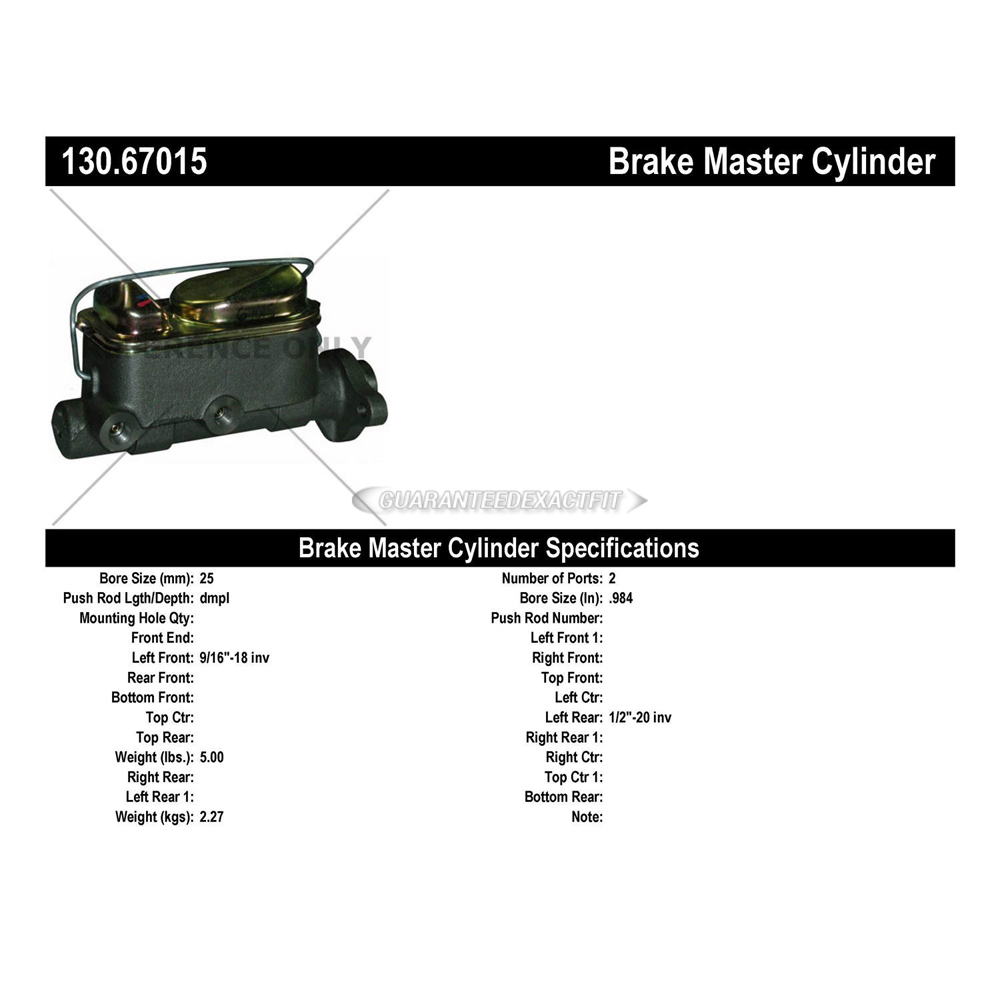 1982 Jeep CJ Models Brake Master Cylinder