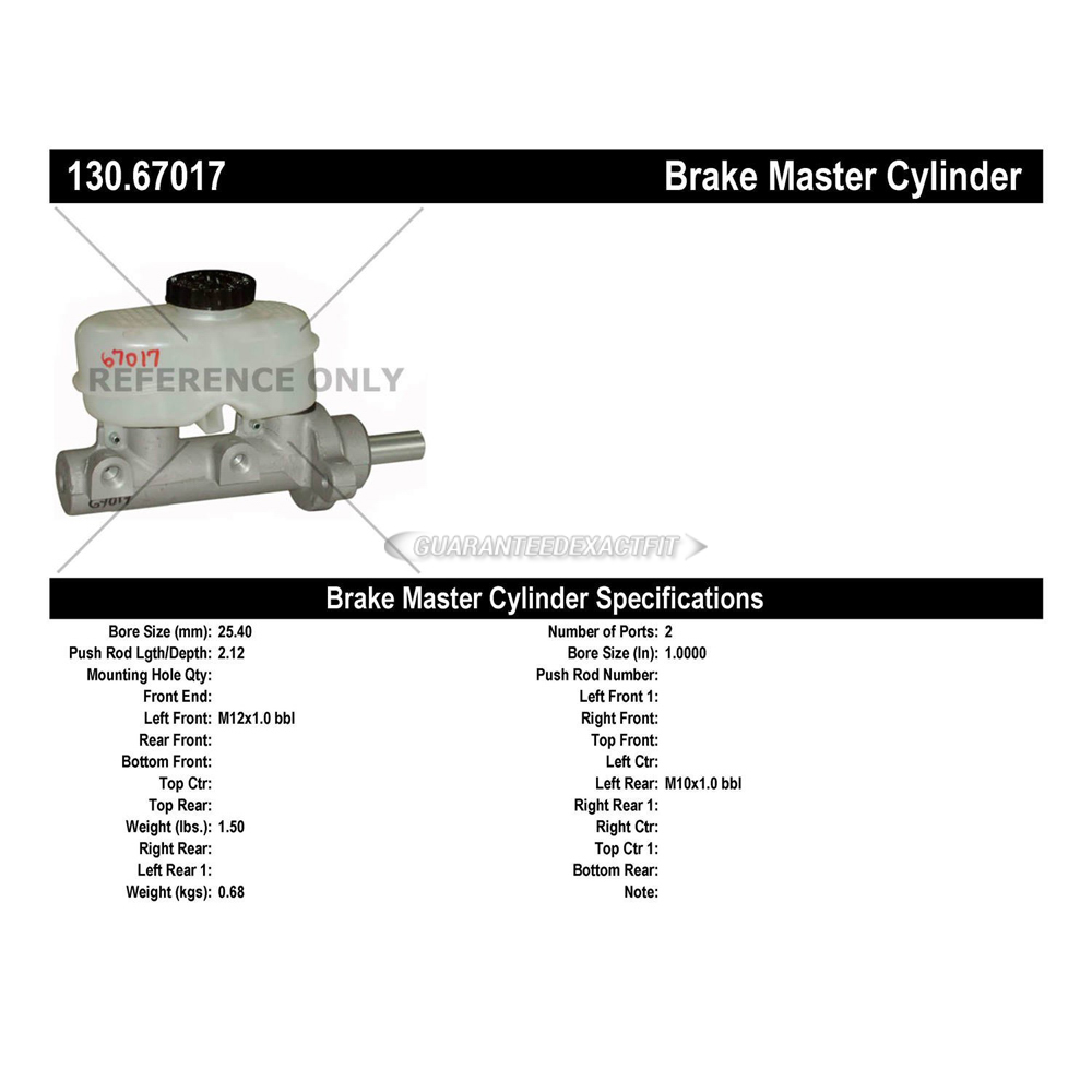 2000 Jeep Wrangler Brake Master Cylinder