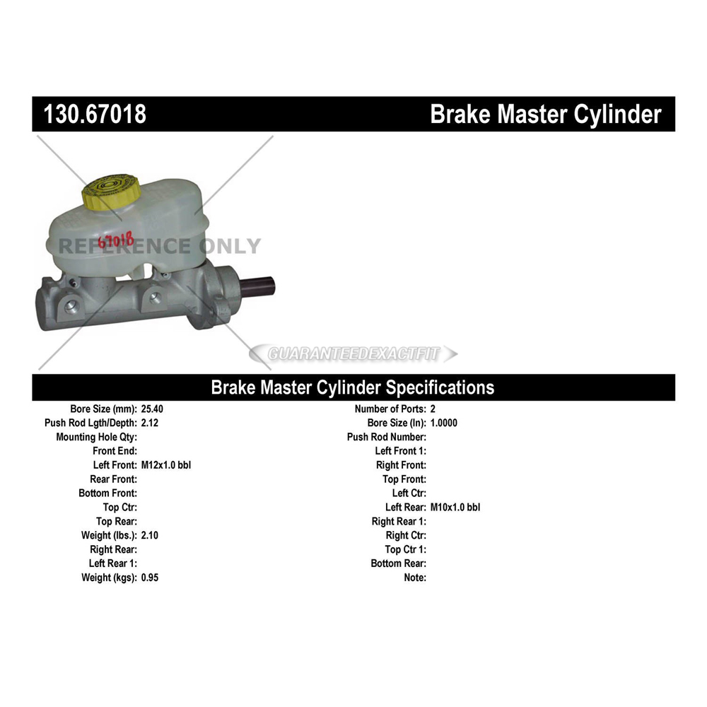 2000 Jeep Cherokee Brake Master Cylinder