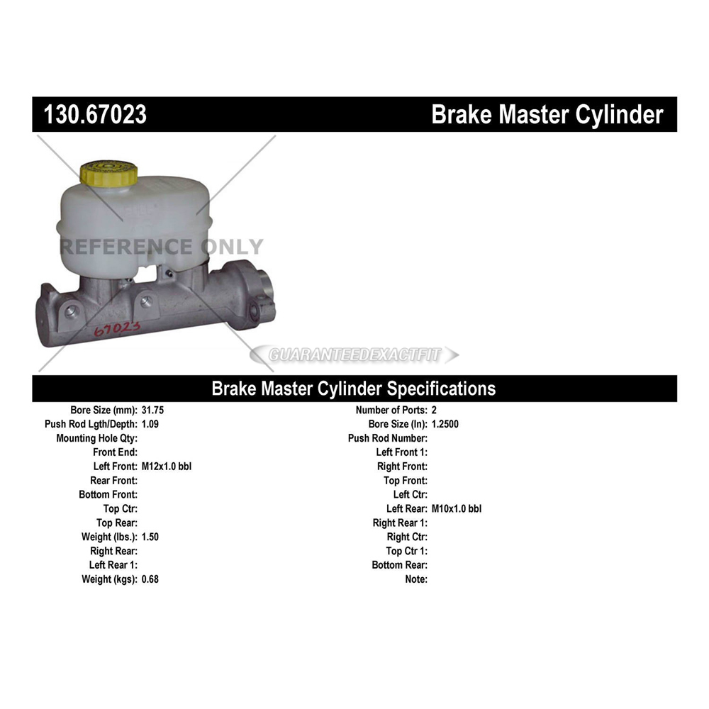2000 Dodge Ram Trucks Brake Master Cylinder