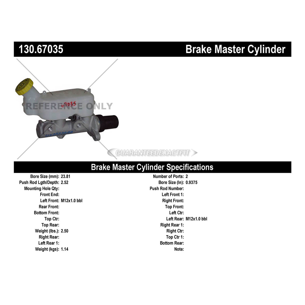 2007 Dodge Caravan Brake Master Cylinder