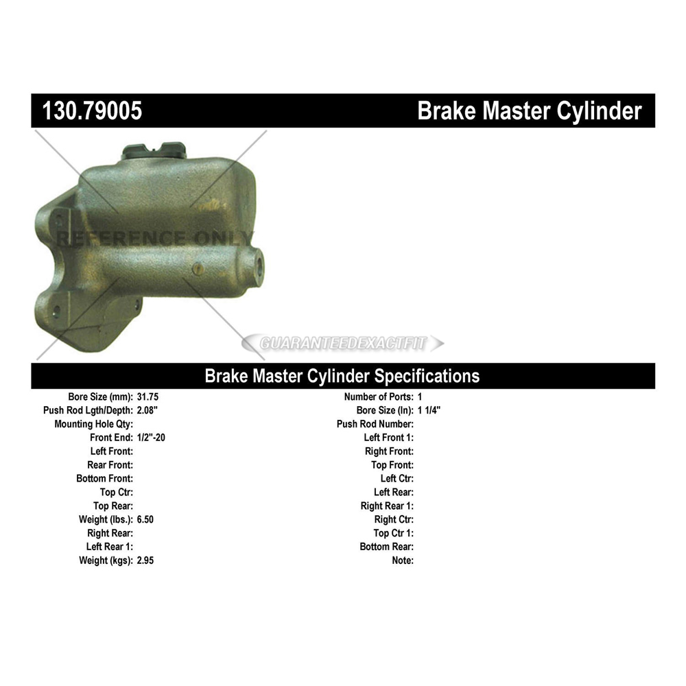 1966 Ford F Series Trucks Brake Master Cylinder