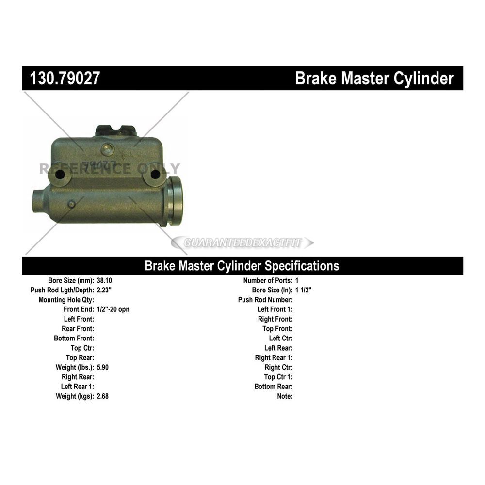 Centric Parts 130.79027 Brake Master Cylinder
