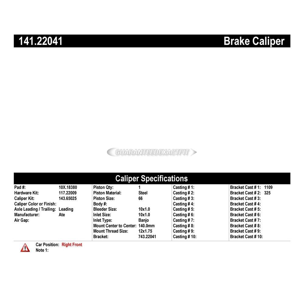 2015 Land Rover Discovery Sport Brake Caliper 