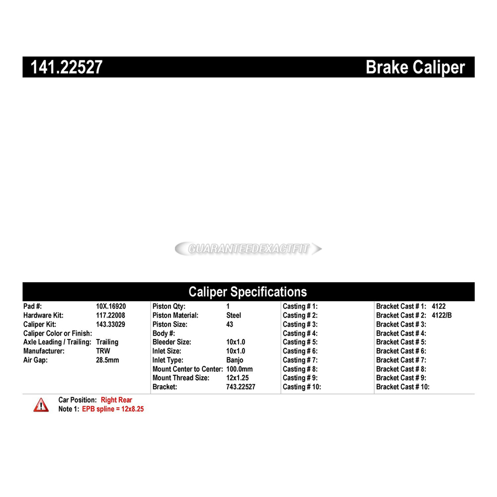 2014 Land Rover Range Rover Brake Caliper