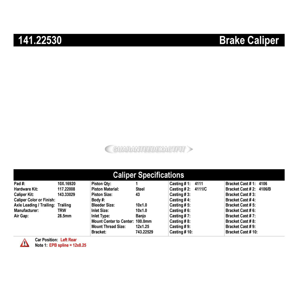 2017 Land Rover Range Rover Brake Caliper