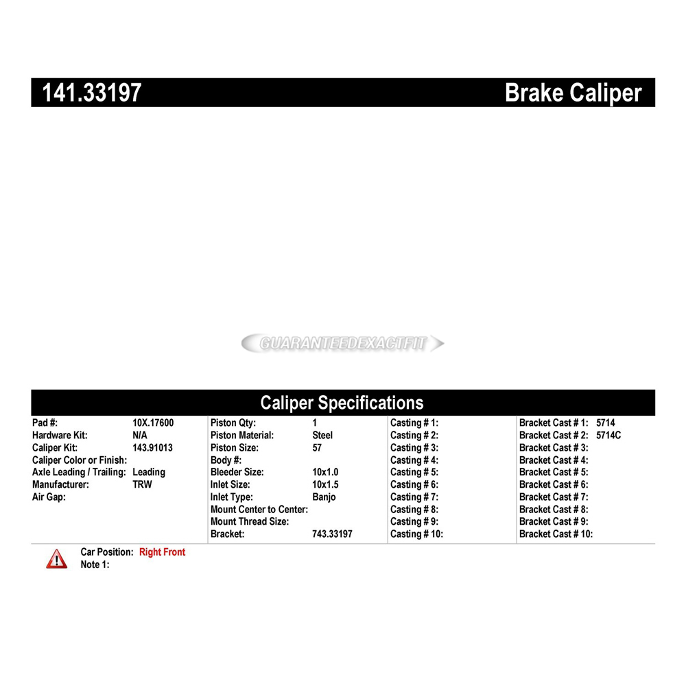 2016 Audi A3 Brake Caliper