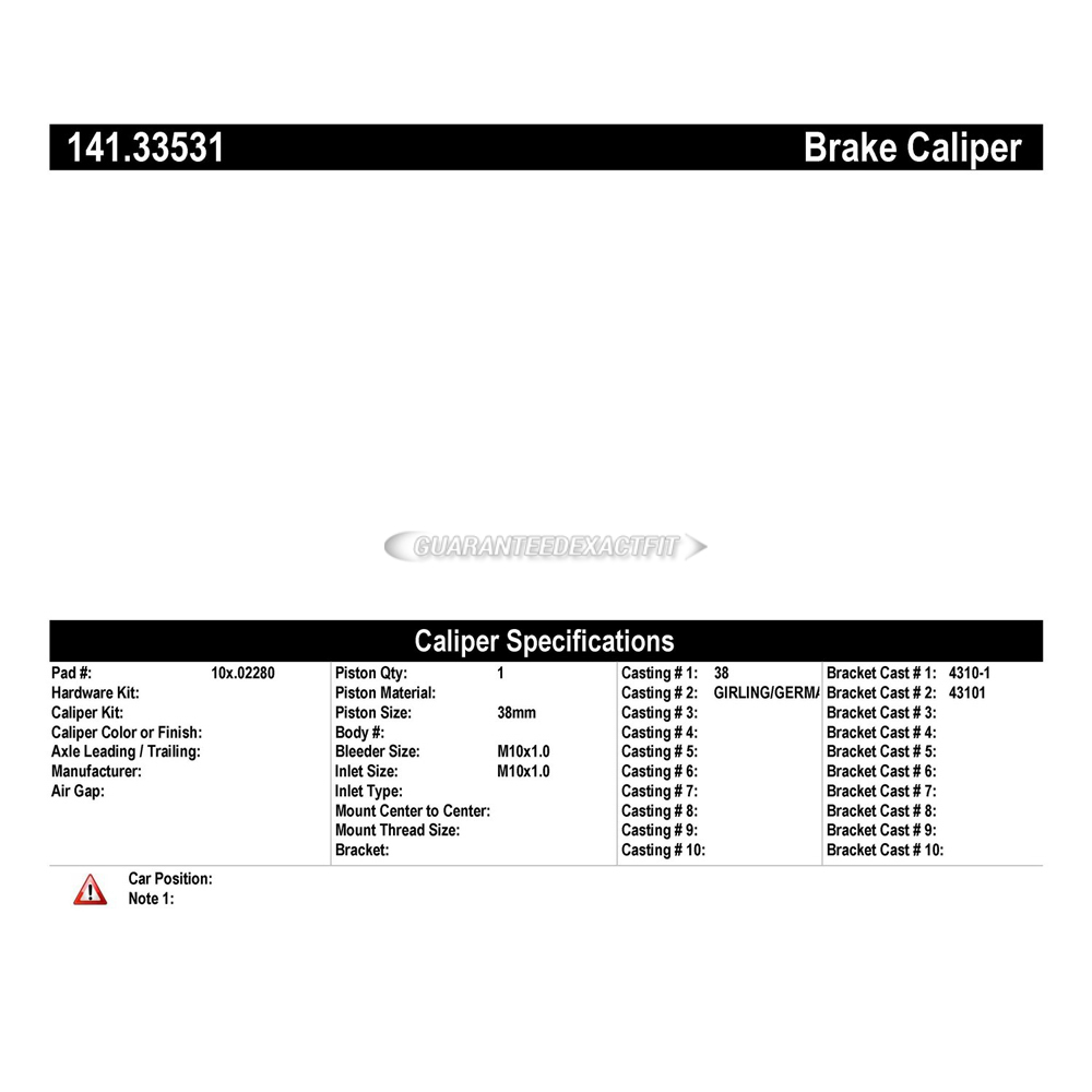 1994 Audi 90 Brake Caliper
