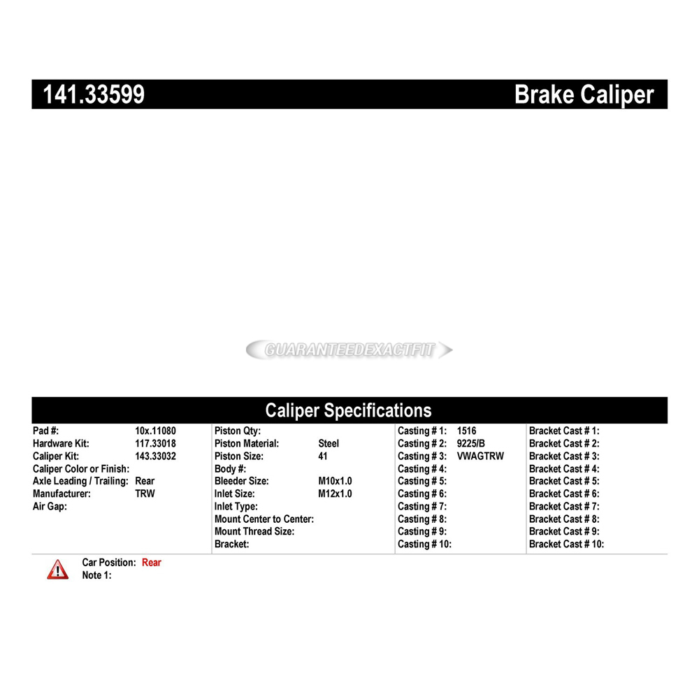 2007 Volkswagen Eos Brake Caliper