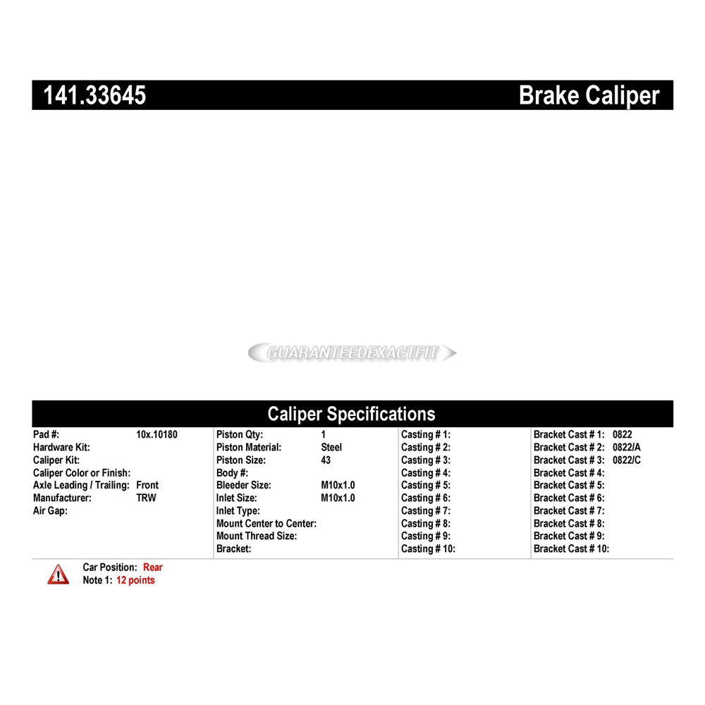2014 Audi A4 Brake Caliper