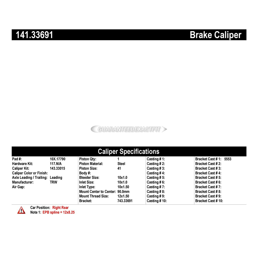 2016 Audi Q3 Brake Caliper