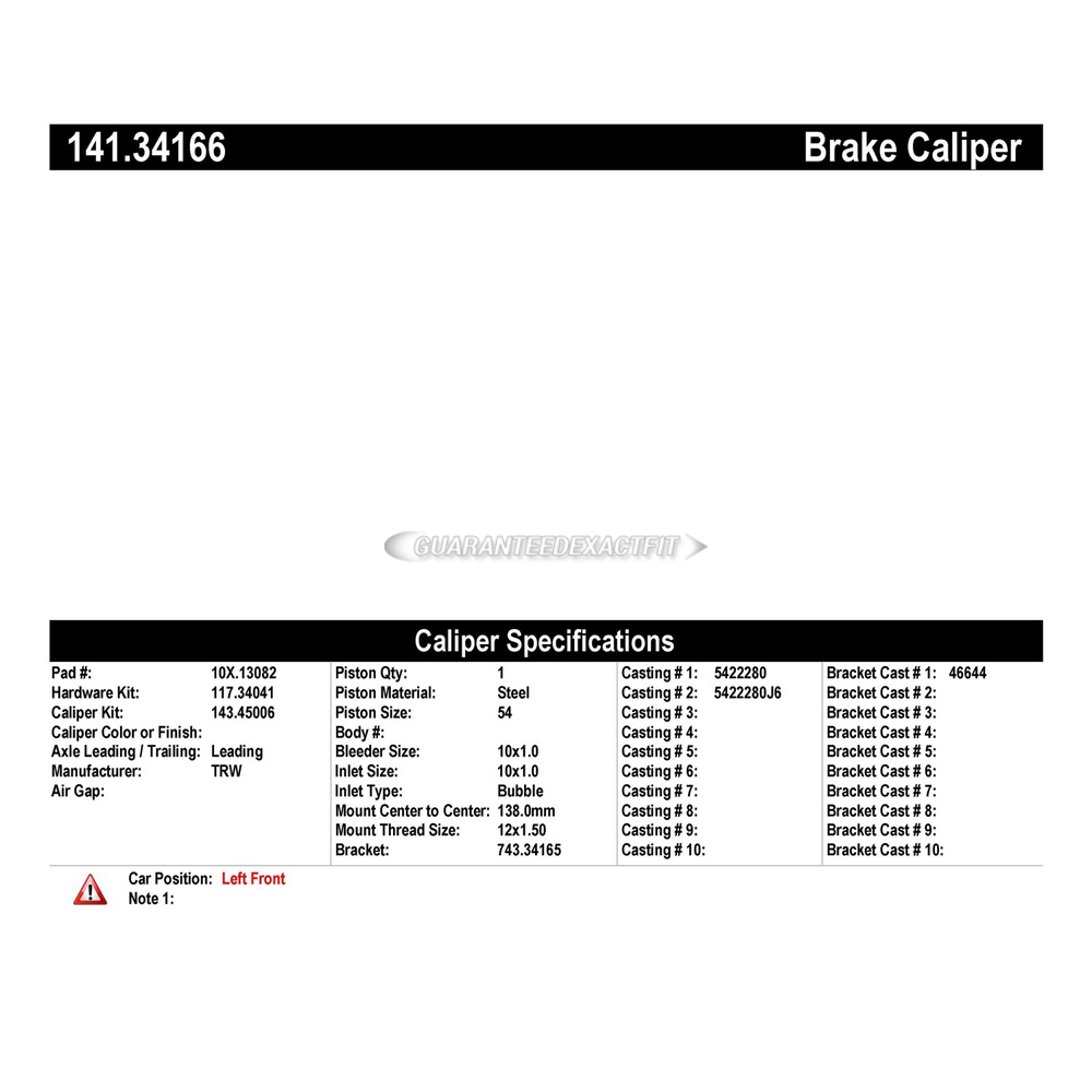 2015 Mini Cooper Brake Caliper