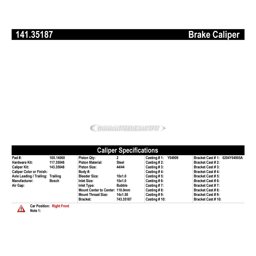 2014 Mercedes Benz GLK250 Brake Caliper