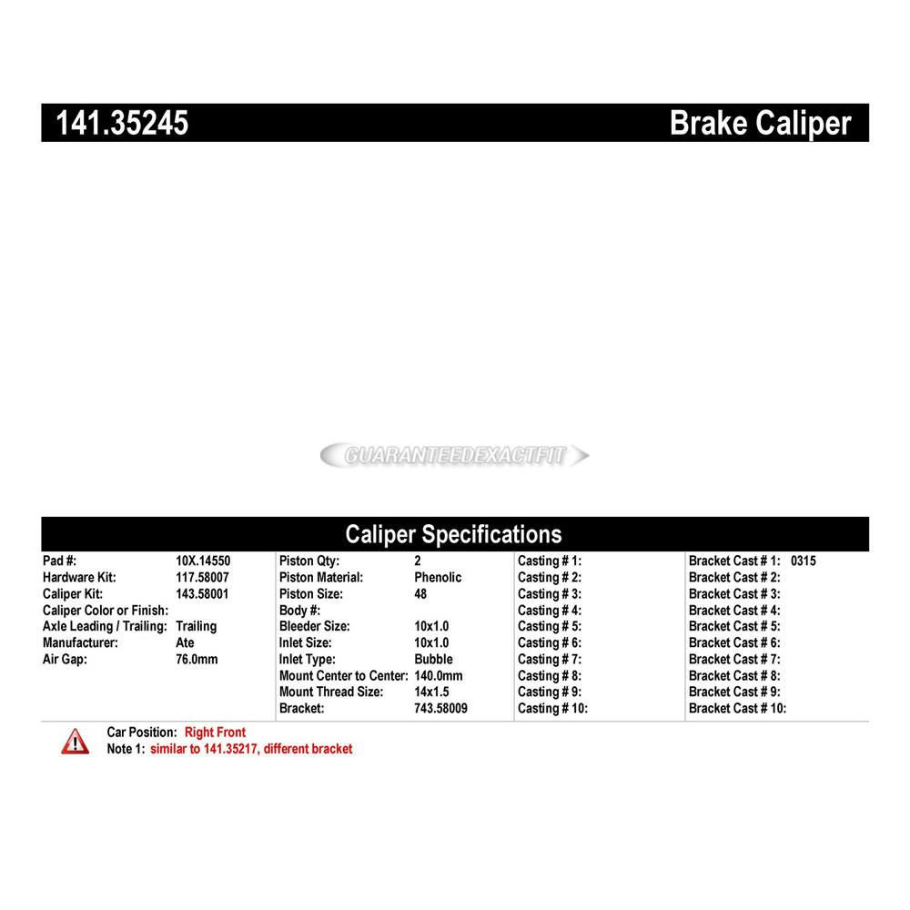 2017 Mercedes Benz GLE350 Brake Caliper
