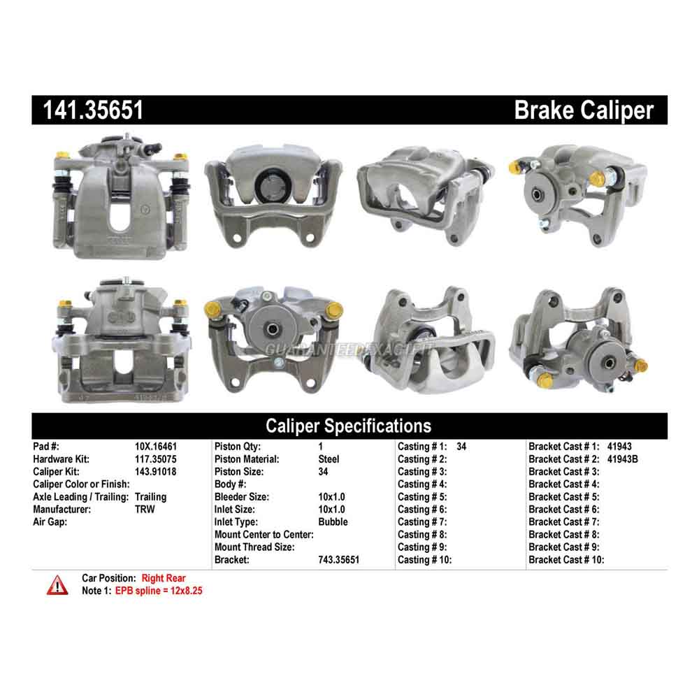 2017 Mercedes Benz B250e Brake Caliper