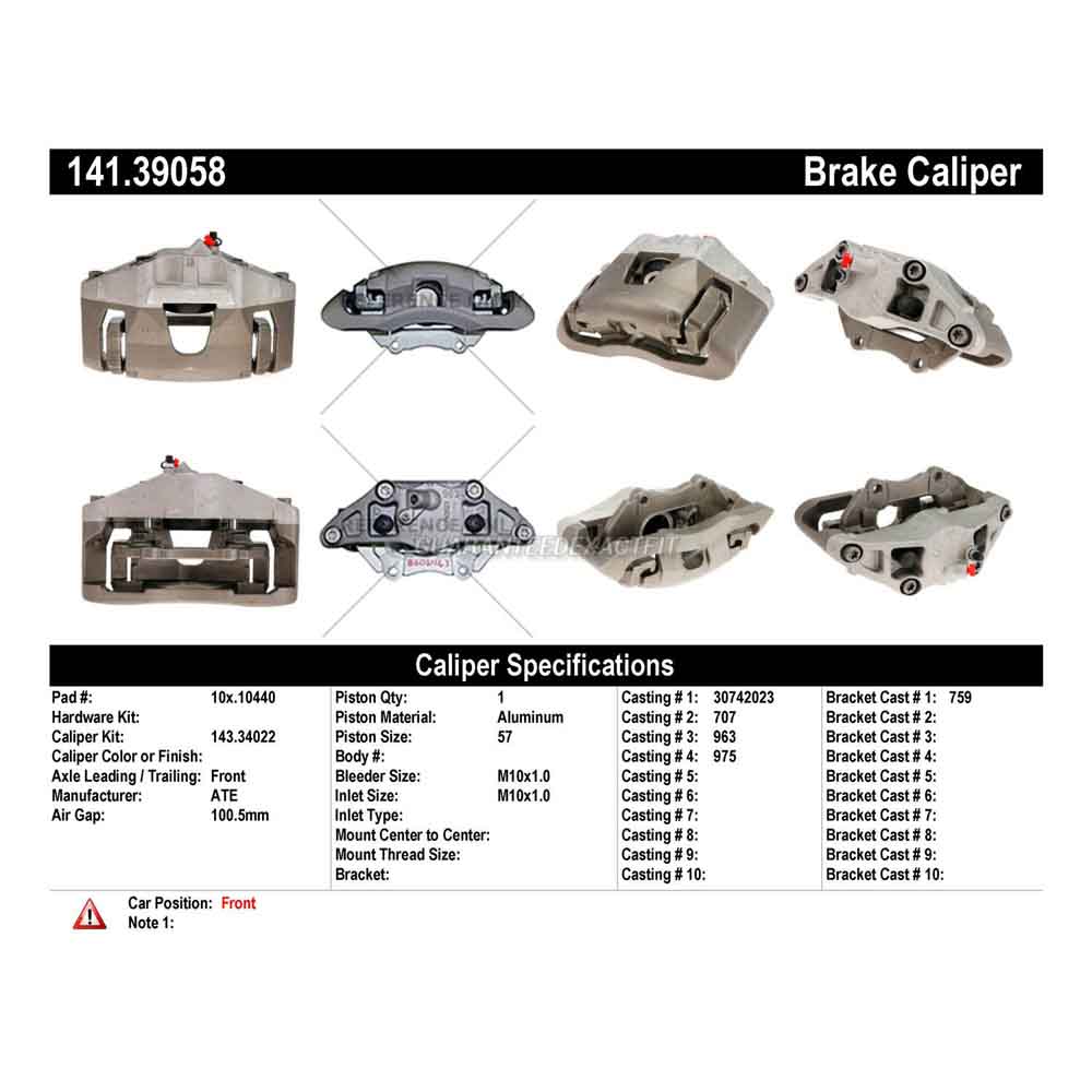 2012 Volvo C70 Brake Caliper