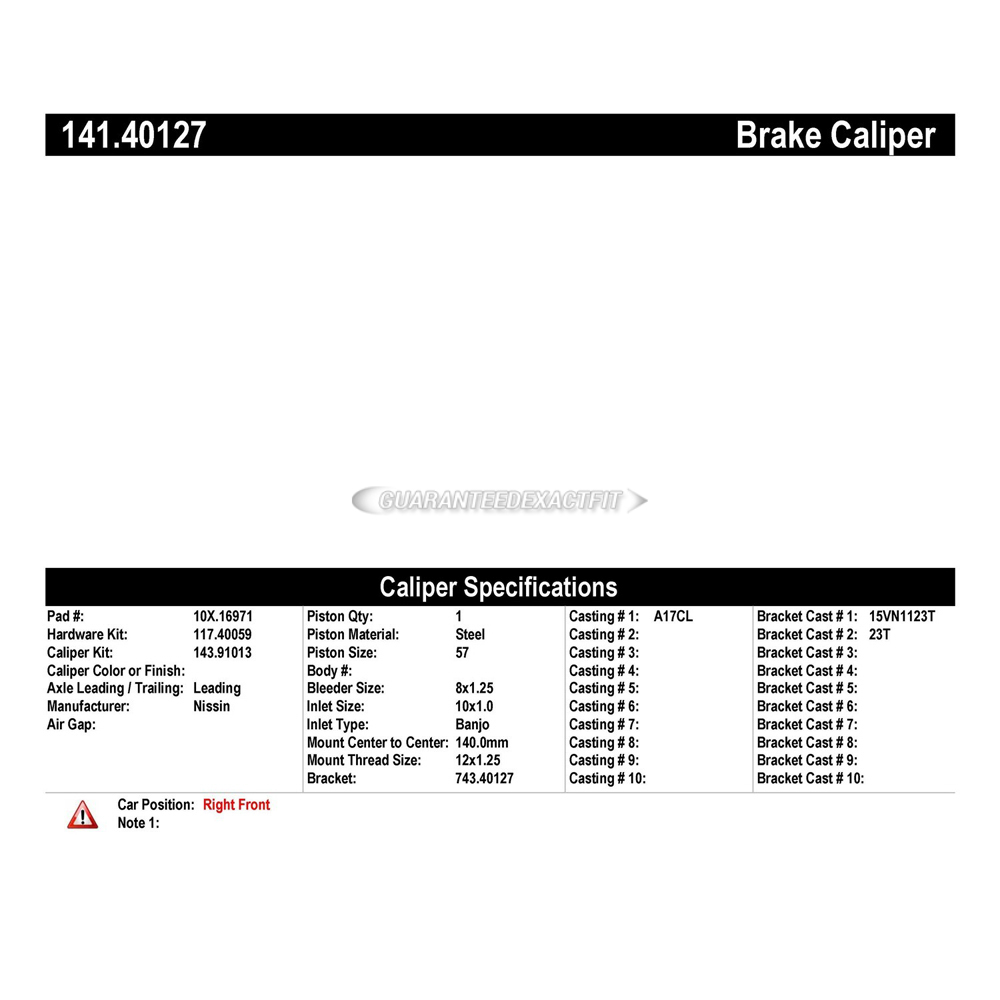 2016 Acura ILX Brake Caliper