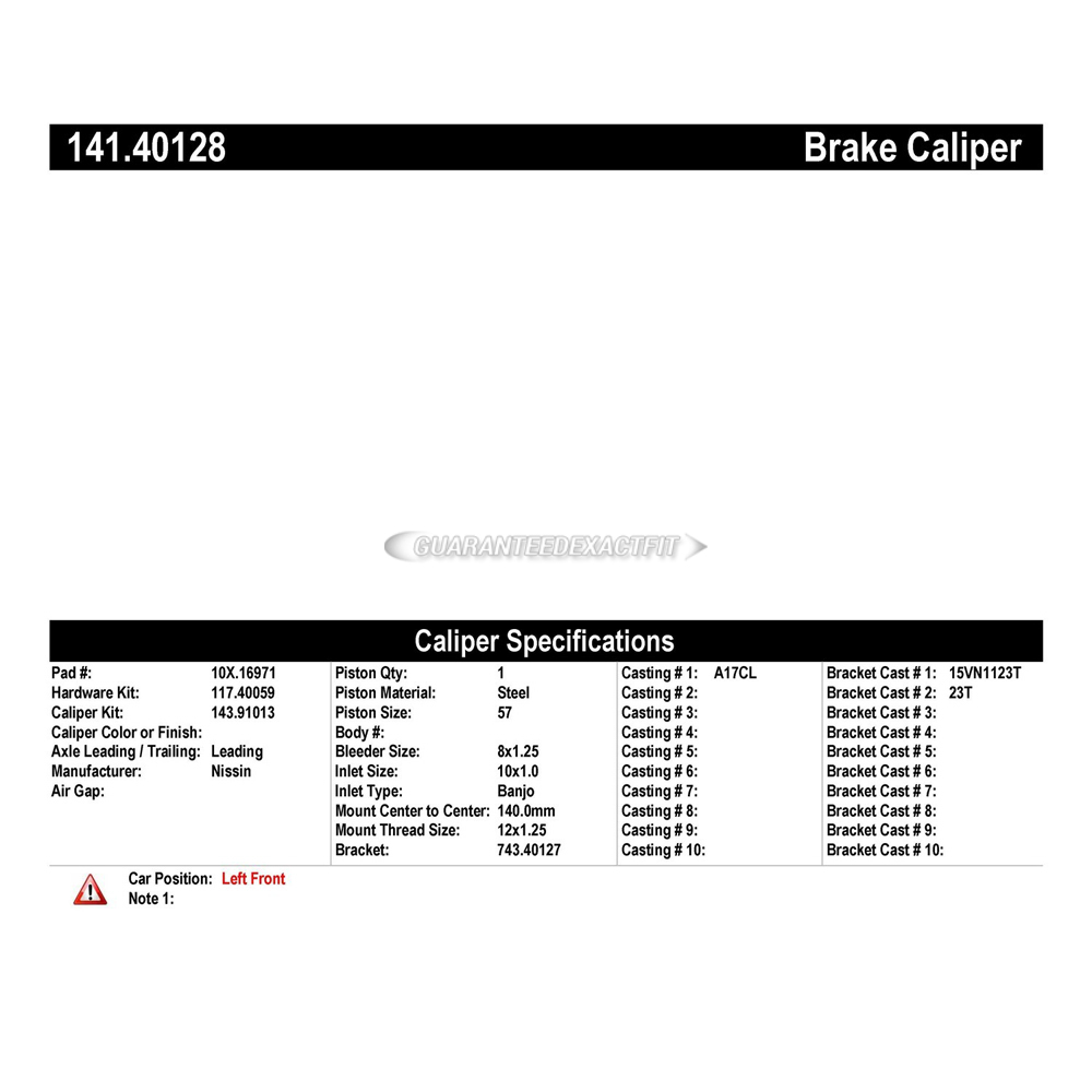 2017 Acura ILX Brake Caliper