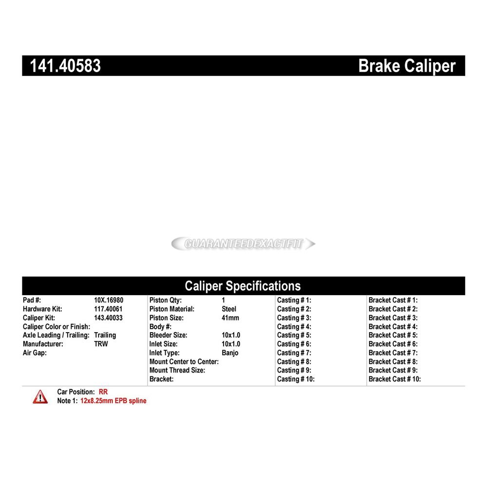 2017 Acura RLX Brake Caliper
