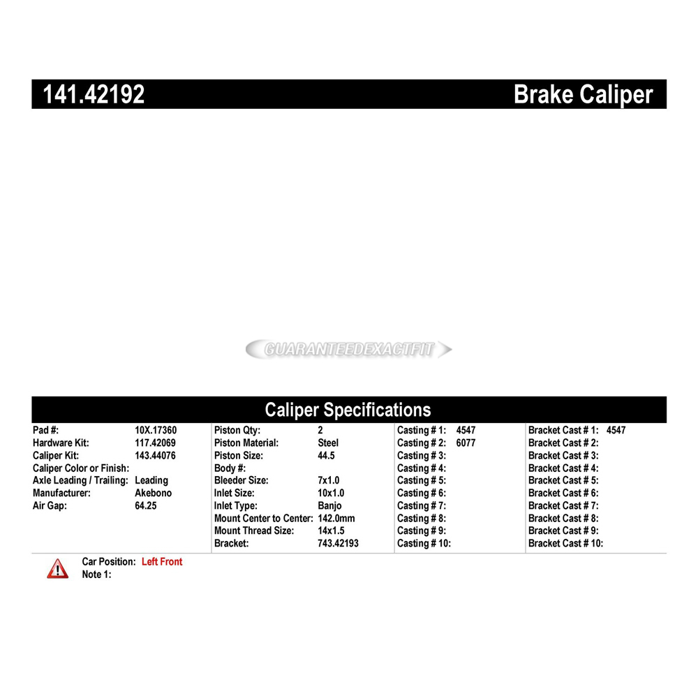2018 Nissan Rogue Brake Caliper